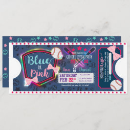Baby gender onthullen - Baseballs of Bows Invitati Kaart