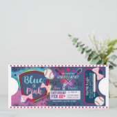 Baby gender onthullen - Baseballs of Bows Invitati Kaart (Staand voorkant)