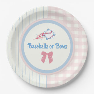 Baby gender onthullen Baseballs of Bows Papieren Bordje