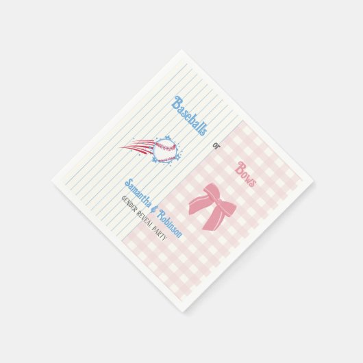 Baby gender onthullen Baseballs of Bows Servet (Hoek)