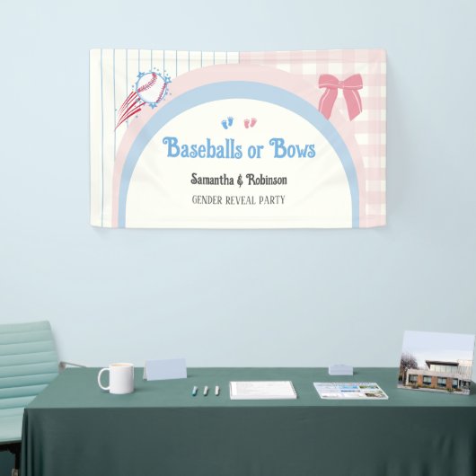 Baby gender onthullen Baseballs of Bows Spandoek (Beurs)