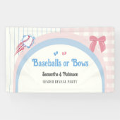 Baby gender onthullen Baseballs of Bows Spandoek (Horizontaal)
