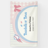 Baby gender onthullen Baseballs of Bows Spandoek (Verticaal)