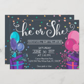 Baby gender onthullen - Hij of Zij Gender onthulle Kaart (Voorkant / Achterkant)