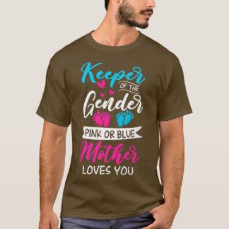 Baby gender onthullen schoenroze of blauwe moederl t-shirt