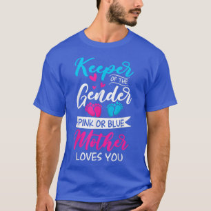 Baby gender onthullen schoenroze of blauwe moederl t-shirt