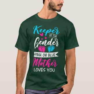 Baby gender onthullen schoenroze of blauwe moederl t-shirt