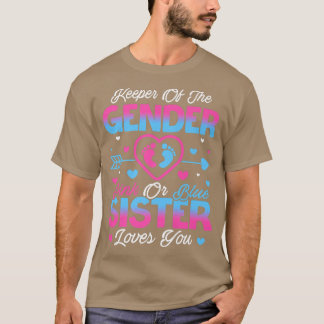 Baby gender onthullen schoenroze of blauwe zuster  t-shirt
