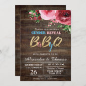 Baby Gender onthulling Baby shower Invitation Flor Kaart (Voorkant / Achterkant)