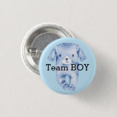 Baby gender onthulling team jongen ronde button 3,2 cm (Voorkant /achterkant)