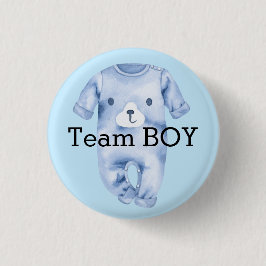 Baby gender onthulling team jongen ronde button 3,2 cm