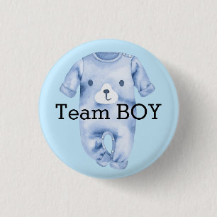 Baby gender onthulling team jongen ronde button 3,2 cm