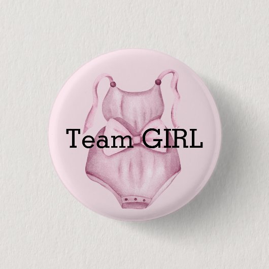 Baby gender onthulling team meisje ronde button 3,2 cm (Voorkant)