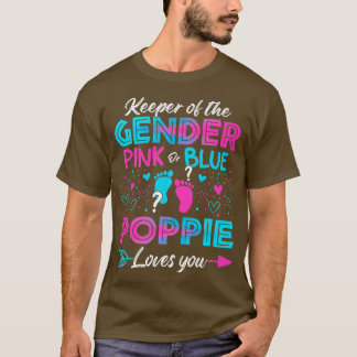 Baby gender onthult een donkerroze of blauwe papie t-shirt