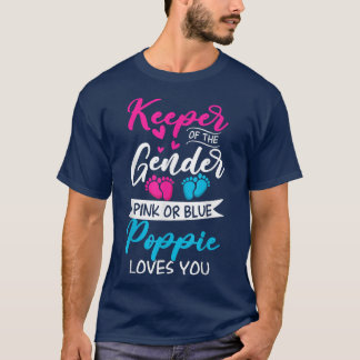 Baby gender onthult een donkerroze of blauwe papie t-shirt