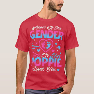 Baby gender onthult een donkerroze of blauwe papie t-shirt