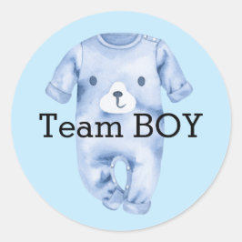 Baby gender onthult teamboy klassieke ronde sticke ronde sticker