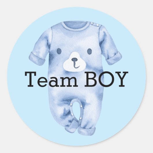 Baby gender onthult teamboy klassieke ronde sticke ronde sticker (Voorkant)