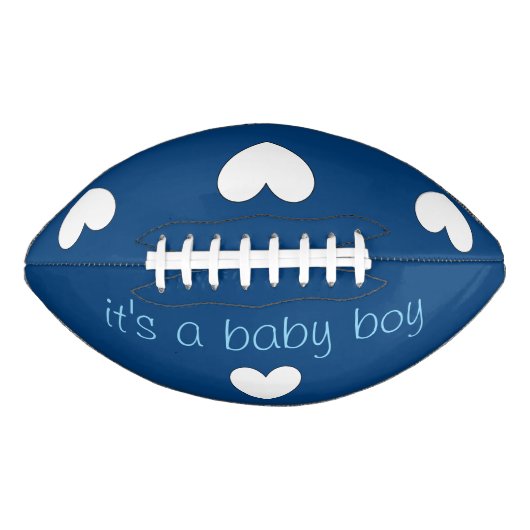 baby gender reveal (boy) football van dalDesignNZ (Voorkant)