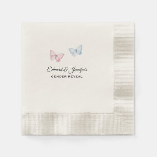 Baby Gender Reveal Butterflies 7-in Servet