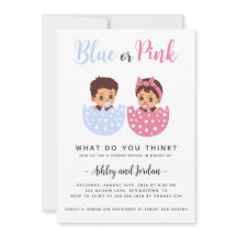 Baby Gender Reveal Cracked Egg Invitation