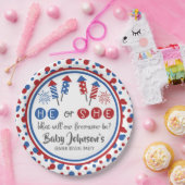 Baby Gender Reveal - Firecracker 4 juli Papieren Bordje (Feest)