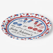 Baby Gender Reveal - Firecracker 4 juli Papieren Bordje (Gekanteld)