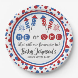 Baby Gender Reveal - Firecracker 4 juli Papieren Bordje