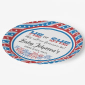 Baby Gender Reveal - Firecracker 4 juli Papieren Bordje (Gekanteld)