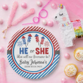 Baby Gender Reveal - Firecracker 4 juli Papieren Bordje (Feest)