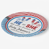 Baby Gender Reveal - Firecracker 4 juli Papieren Bordje (Gekanteld)