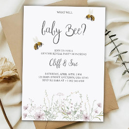 baby gender reveal invitation card with floral kaart