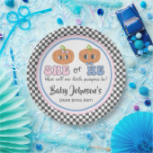 Baby Gender Reveal - Leuke Groovy Pumpkins Papieren Bordje (Feest)