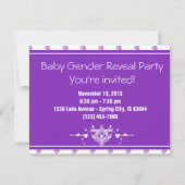 Baby Gender Reveal Party Kaart (Achterkant)