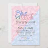 Baby Gender Reveal Party Roze Blauwe Voetafdruk Kaart (Voorkant)