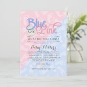 Baby Gender Reveal Party Roze Blauwe Voetafdruk Kaart (Staand voorkant)