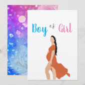 Baby Gender Reveal: Roze en Blauwe Vreugde! Kaart (Voorkant / Achterkant)