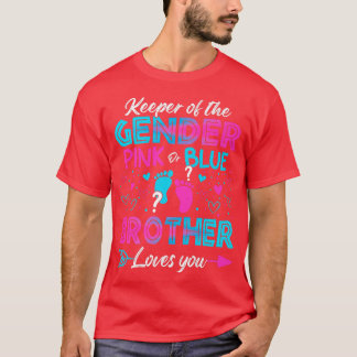 Baby Gender Reveal Shower Pink Or Blue Brother Lov T-shirt