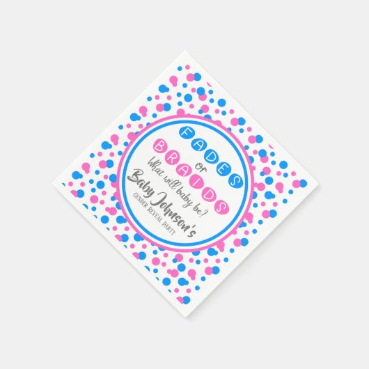 Baby Gender Reveal - Vervagingen of vlechten serve Servet (Hoek)