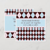 Baby Genderfeest in roze en blauwe stijl Kaart (Voorkant / Achterkant)