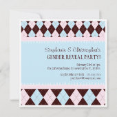 Baby Genderfeest in roze en blauwe stijl Kaart (Achterkant)