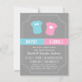 Baby Gendergelijkheid onthullen partijblauw en roz Kaart (Voorkant)