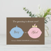 Baby Genderkwesties partijuitnodiging Kaart (Staand voorkant)