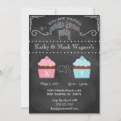 Baby Genderonderzoek Uitnodiging in Chalkboard (Voorkant)