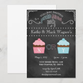 Baby Genderonderzoek Uitnodiging in Chalkboard (Voorkant / Achterkant)