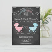 Baby Genderonderzoek Uitnodiging in Chalkboard (Staand voorkant)