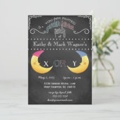 Baby Genderonderzoek Uitnodiging in Chalkboard (Staand voorkant)