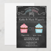 Baby Genderonderzoek Uitnodiging in Chalkboard (Voorkant / Achterkant)