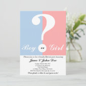 Baby Genderpartijuitnodiging Kaart (Staand voorkant)