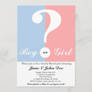 Baby Genderpartijuitnodiging Kaart